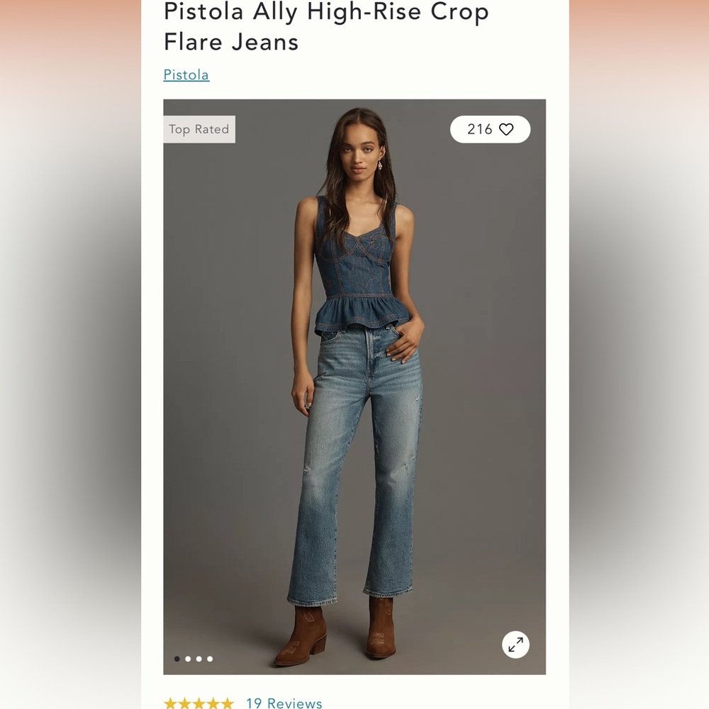 Anthropology- Pistola Ally High-Rise Crop Flare Jeans (size 28)
